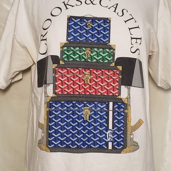 Crooks & Castles Mens White T Shirt Ak-47 - Picture 2 of 6